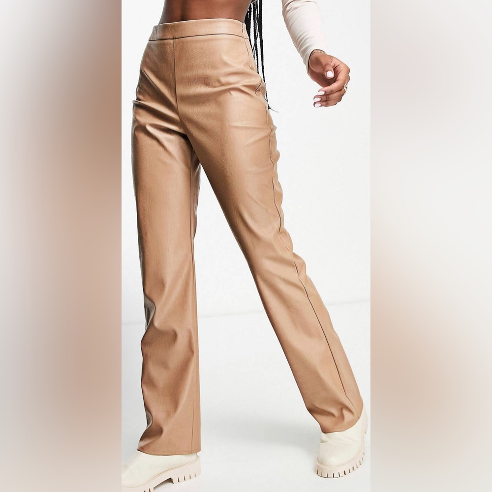 Faux Croc Straight Leg Trouser